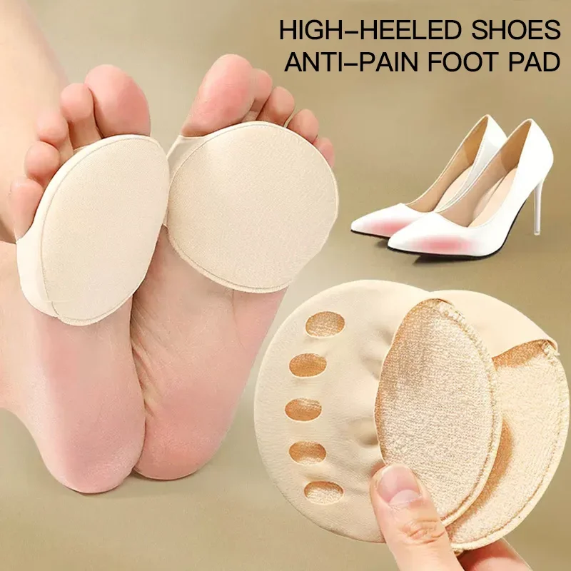 2/8개입 패브릭 앞발 패드 여성용 하이힐 삽입 메타타르살 풋 패드 통증 완화용 하프 인솔 여성용 발가락 양말