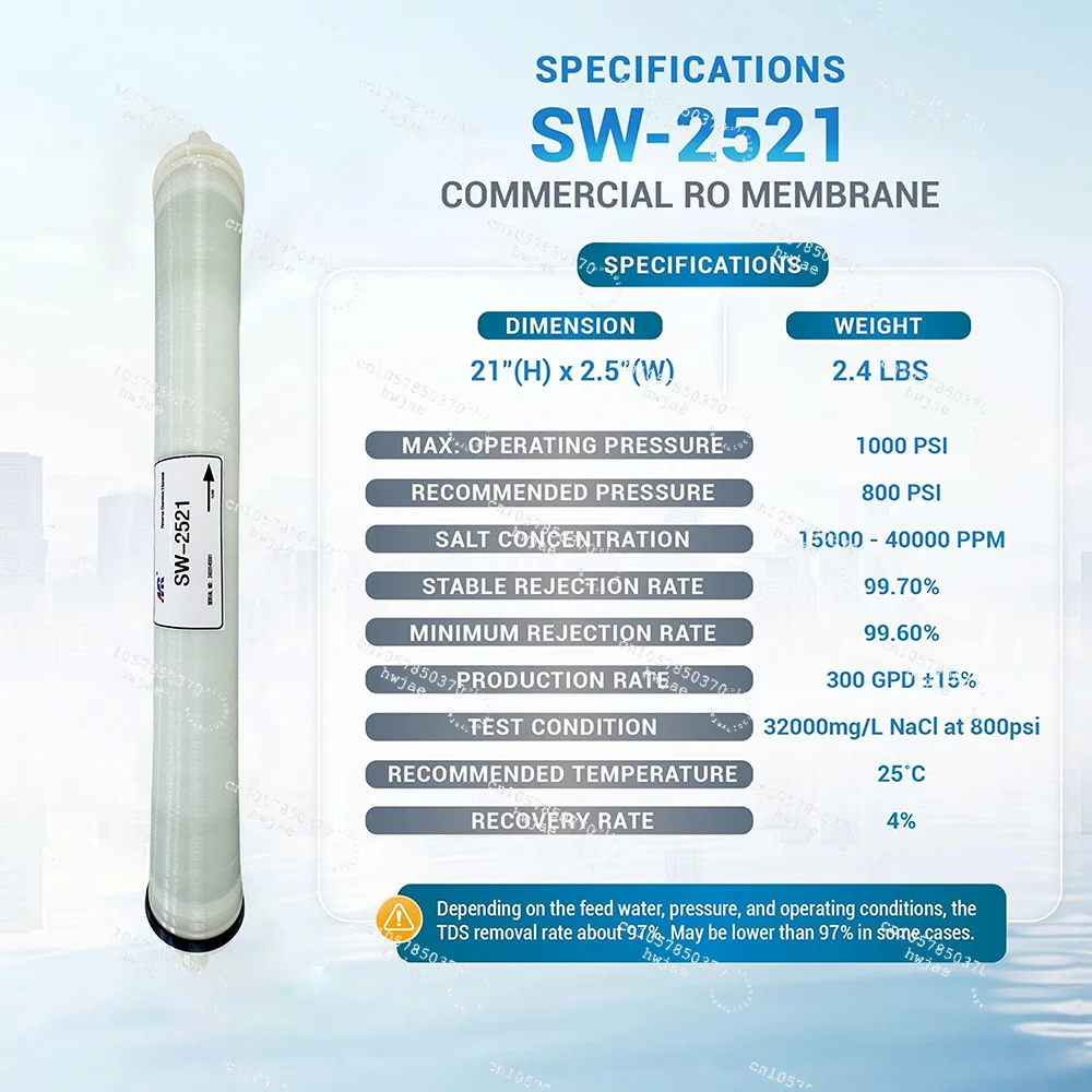 SW30 2521 High Quality Membrane Marine Reverse Osmosis Water Filter Sea Water Seawater Membrane