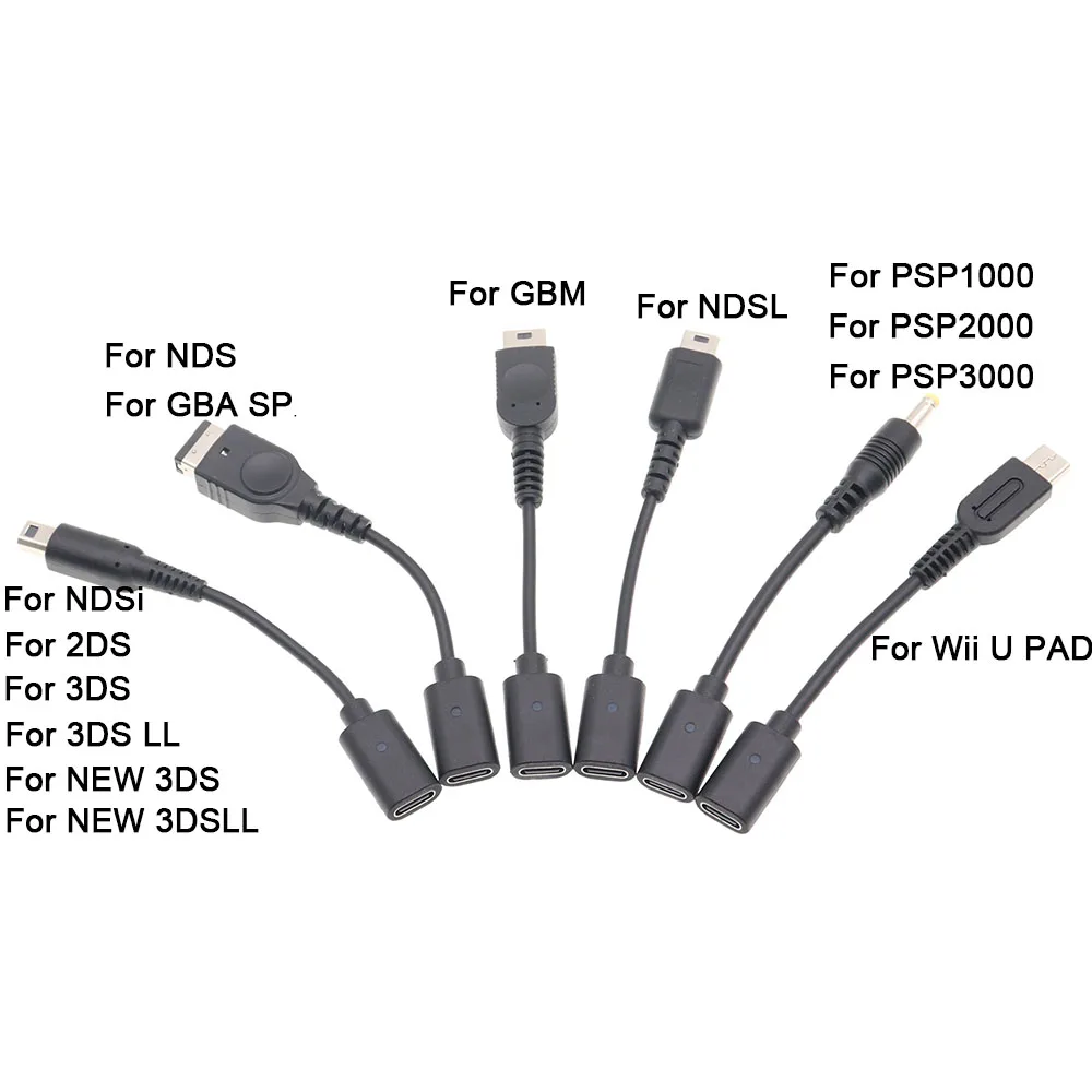 1/5PCS Type-C To 3DS/NDSI/NDSL/PSP 1/2/3000 PSV 1000/WII /GBA SP Charging Cable Game Console Charging Power Line
