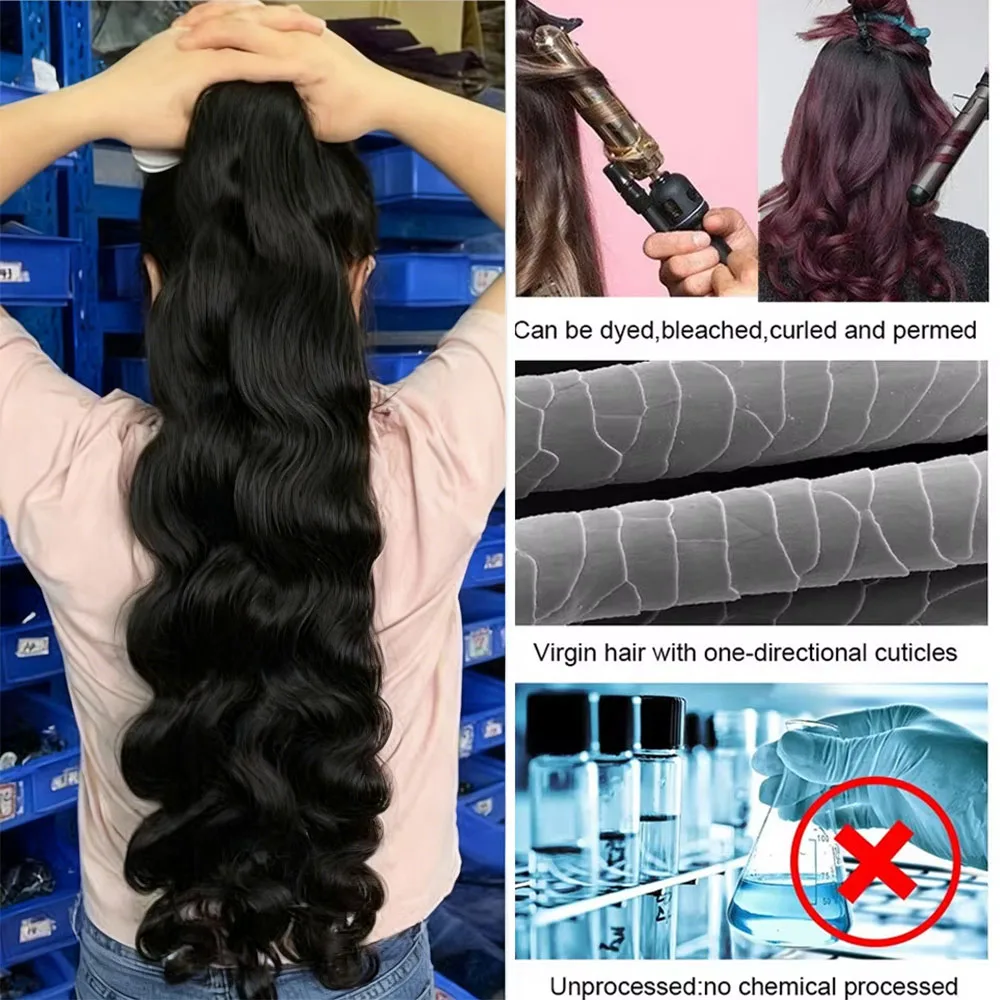 12A Пучки объемных волн Пучки человеческих волос с застежкой 4x4 Бразильское плетение волос 3/4 Пучки с застежкой Натуральные необработанные пучки волос