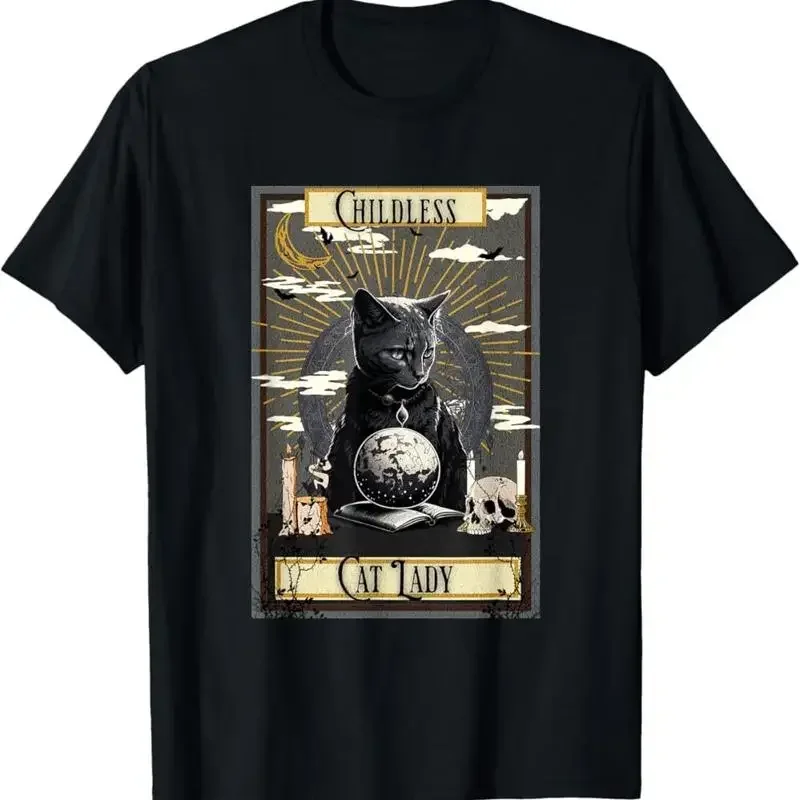 Retro Gothic Kamala Harris Childless Cat Lady Tarot Card T Shirt