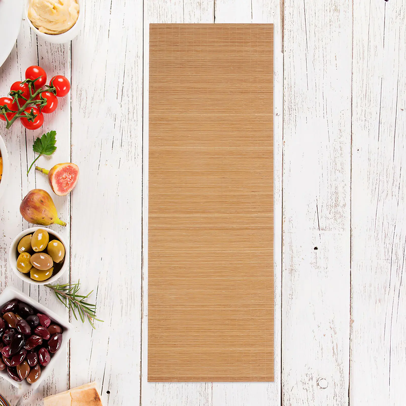 Bamboo Placemat Rustic Cuttable Table Runner Mat Non-Skid for Japanese Tea Ceremony Sushi Roll Mat Decorative Table Setting