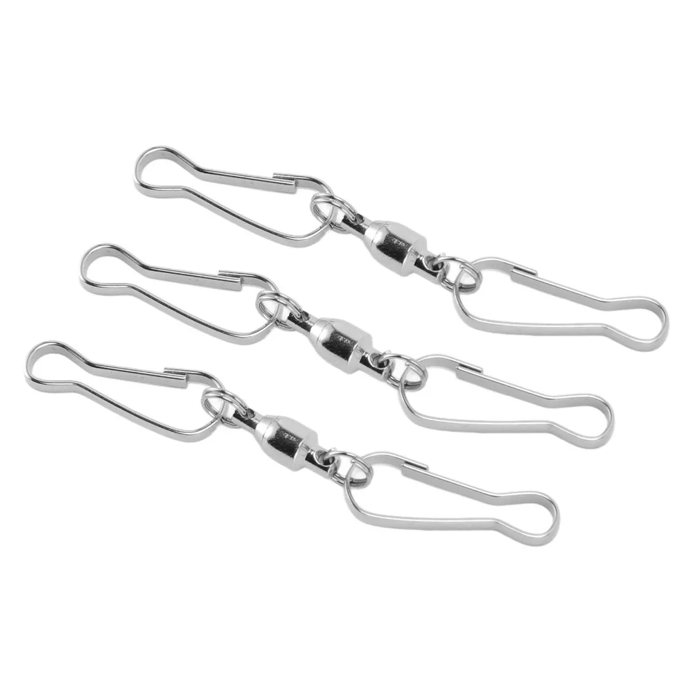 20Pcs Silver/Black Windsock Clips 70mm Length 360 Degree Rotation Wind Chime Hooks Smooth Spinning Dual Clip