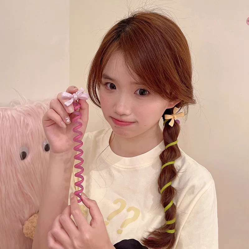 Adult Rope Telephone Cable Ring Rabbit Cute Hair Ring Large Frosted Adult Hair Tie Head Ring Children's Telephone Hephone Cable