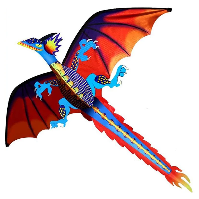 Kite-Upgrade Classical Dragon Kite-Easy To Fly-55Inch X 62Inch Single Line With Tail