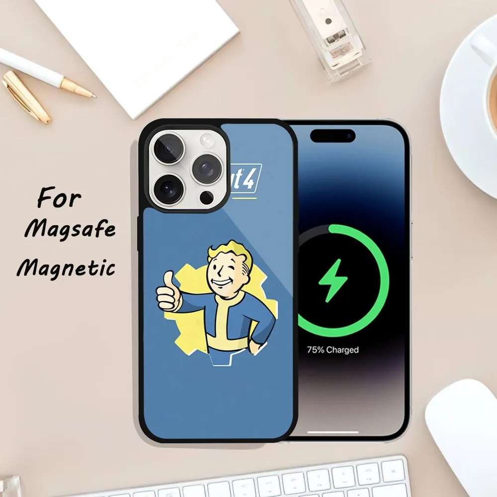 funny F-Fallout boy Phone Case For iPhone 11 13 12 14 15 Plus Max Pro Magsafe Magnetic Wireless Charging shell