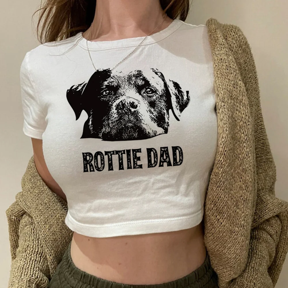 rottweiler trashy streetwear crop top Female graphic Harajuku gothic clothing