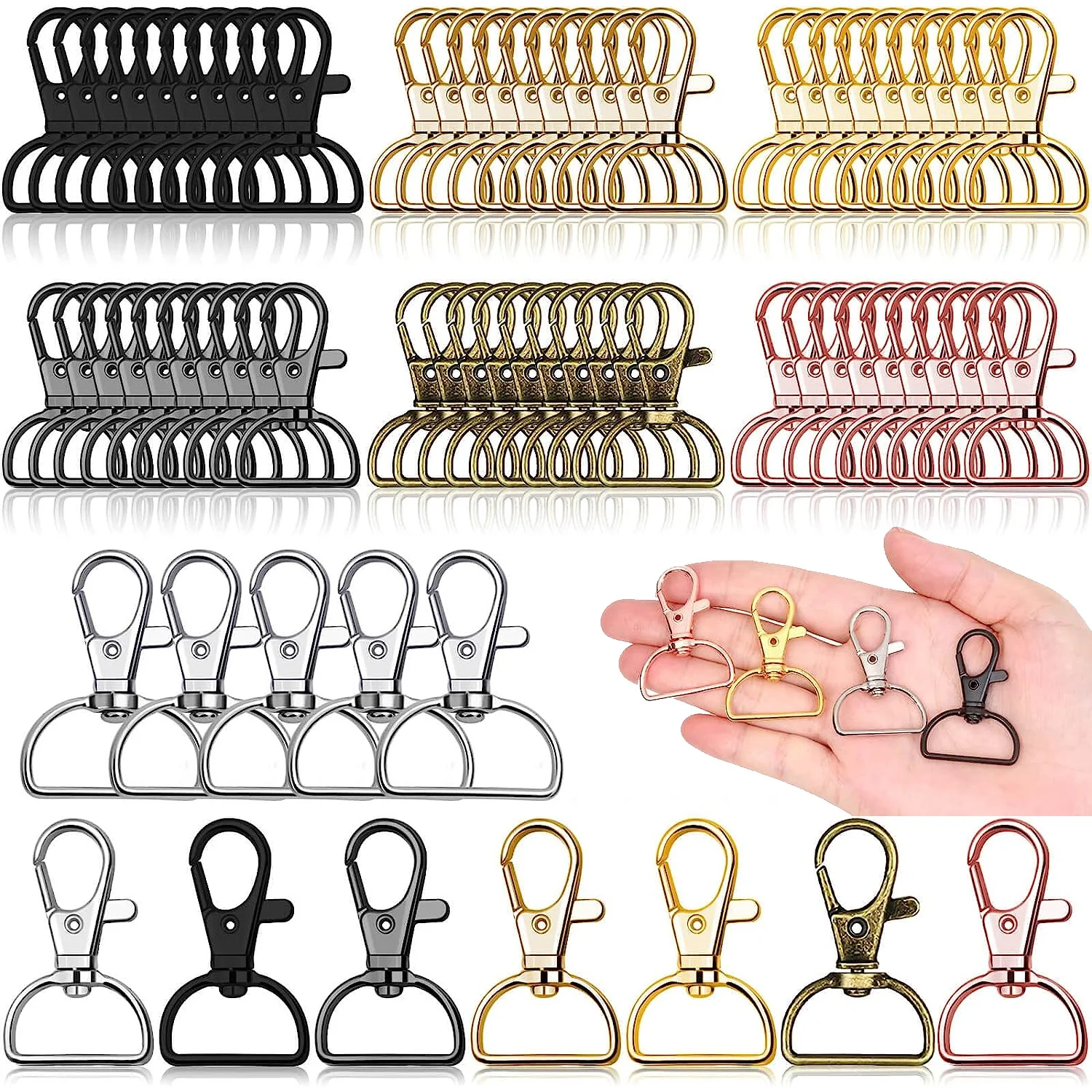 10Pcs Alloy Metal Swivel Lobster Clasp Keychain Clasps Hooks Handbag Straps Accessories DIY Jewelry Making