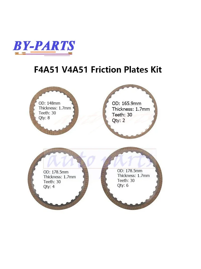 

1set F4A51 V4A51 Automatic Transmission Gearbox Clutch Friction Plates Kit for Hyundai Santa Fe Kia Carnival Mitsubishi