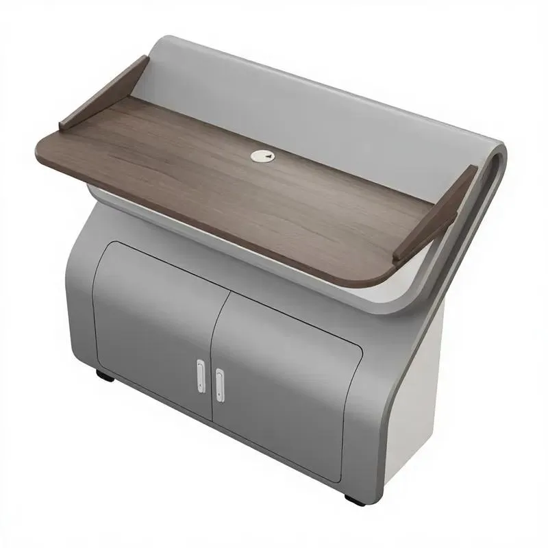 Intelligent metal business school teacher podium, lecture hall host podium, lecture desk, information desk, conference table
