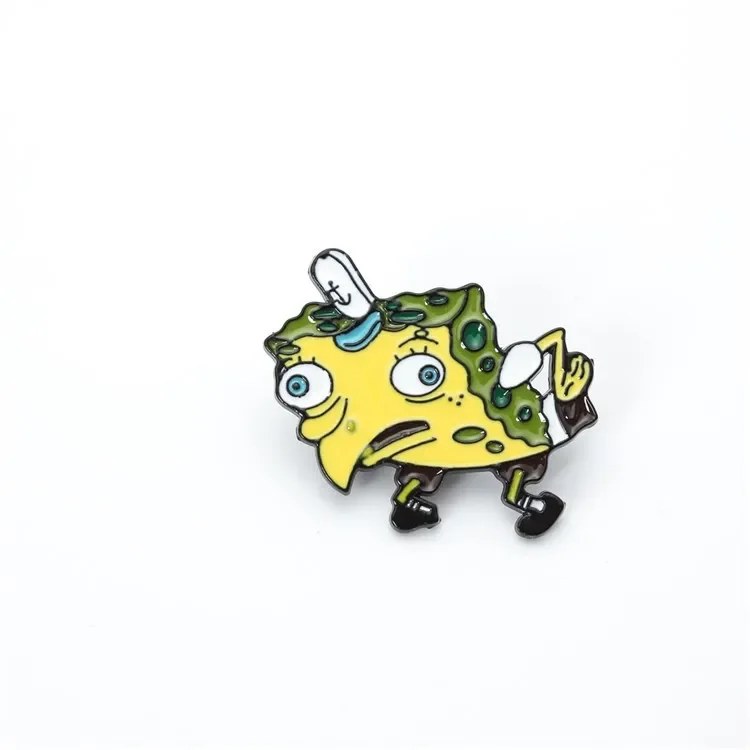 Bob Esponja Calça Quadrada Broche, Segurando o Peito, Patrick Lápis, Lula Molusco Homem Sereia, Tendência Moda Personalizada, Clipe de Crachá, Bonito