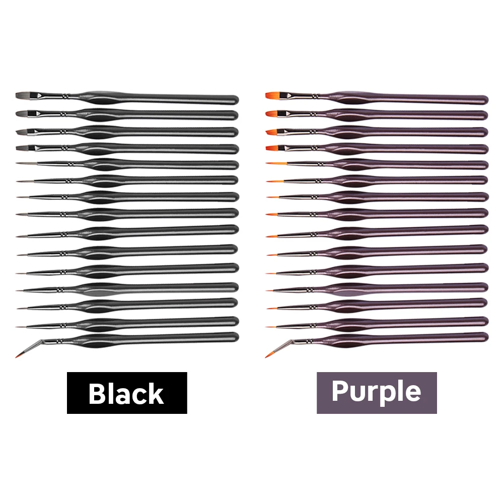 Detalhe Conjunto de Escova para Aquarela Prego, Fine Portátil, Artista Minúsculo Kit Pincéis Pintura, Acessórios em miniatura, 15PCs