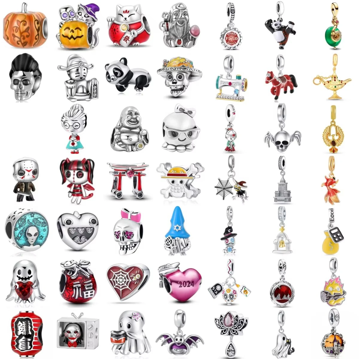 سحر الخرز 925 فضة العناصر الصينية سلسلة الباندا العملاق إله الثروة بوذا قلادة للمرأة صنع المجوهرات #1