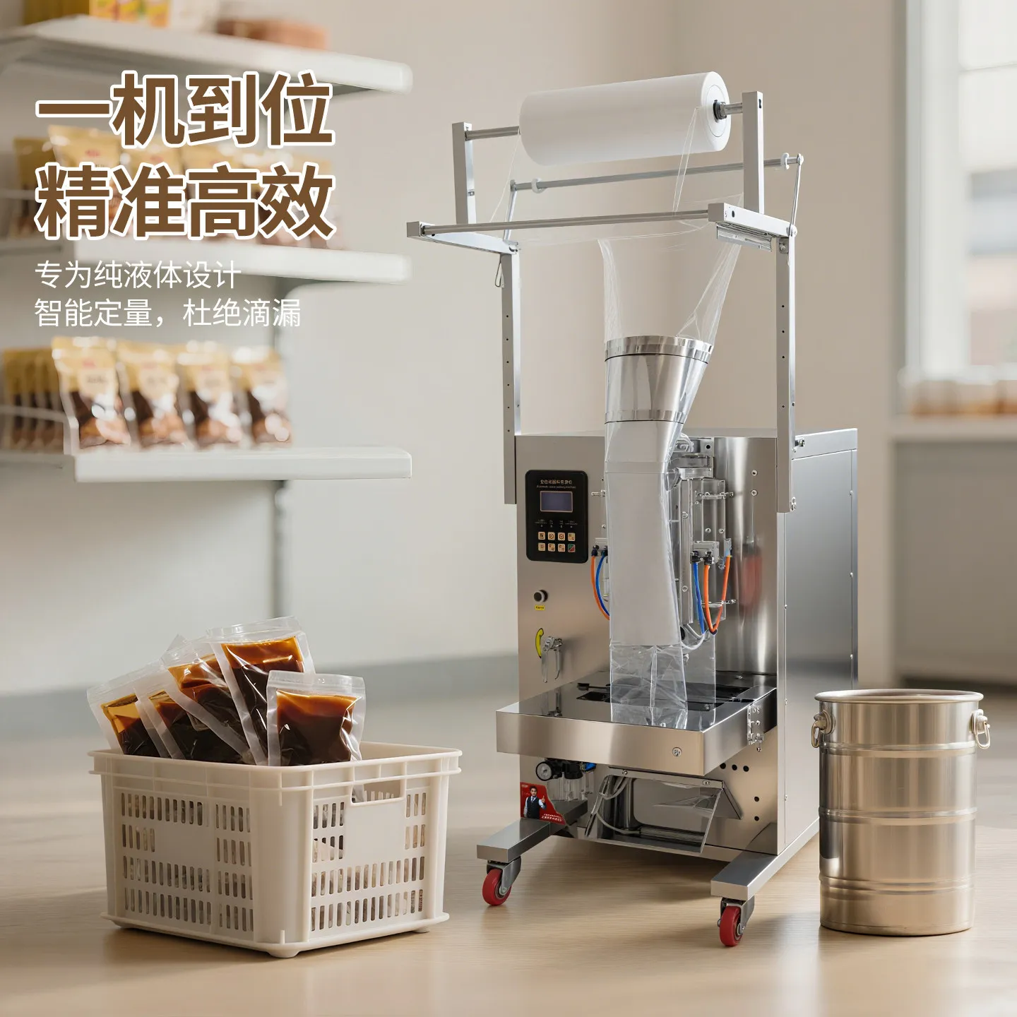 Automatic Liquid Filling Packaging Machine for Sauce Milk Herbal Liquid Ice Bag