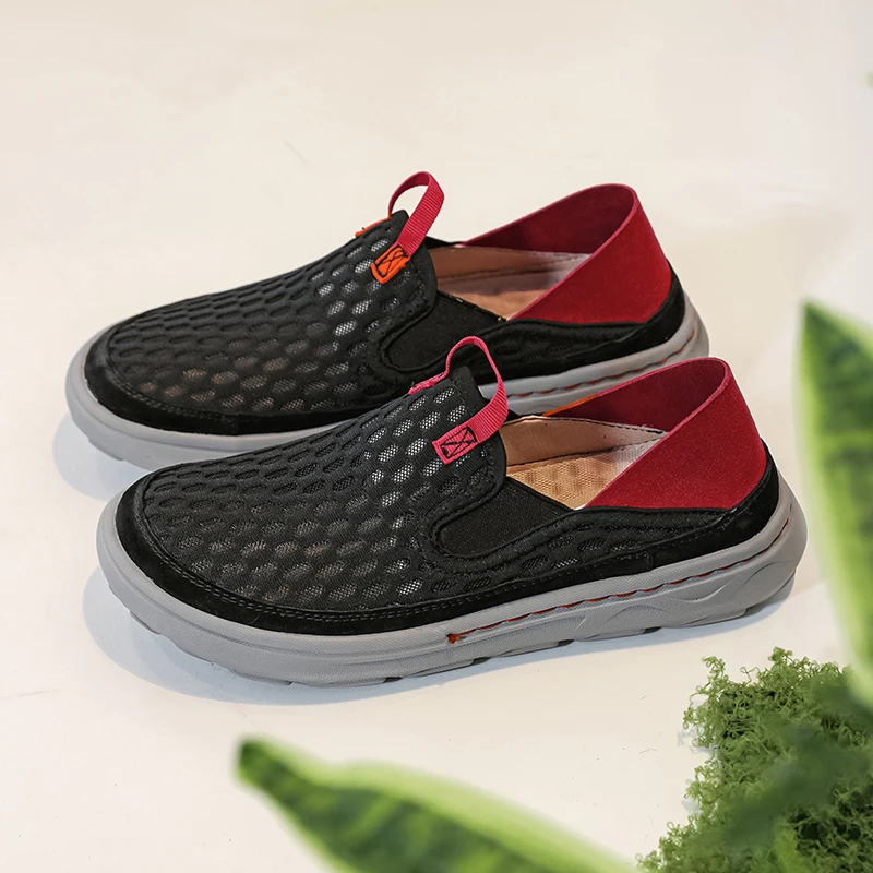 

Мужские спортивные туфли из свиной кожи, новинка 2024, дышащие летние мужские кроссовки с вырезами, удобная повседневная обувь с мягкой подошвой для мужчин