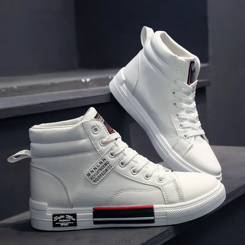 Moda couro masculino sapatos de lona outono de alta qualidade sapatos casuais para homem antiderrapante tênis masculinos 2024 novo inverno tenis