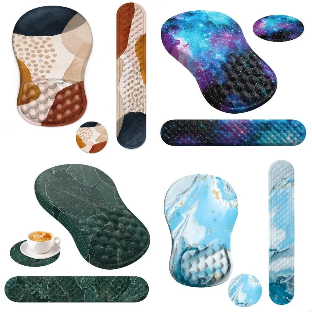 

G6DD 3pcWrist Коврик для мыши Эргономичный коврик для мыши из пены с эффектом памяти Подставка для запястий Поддержка облегчения