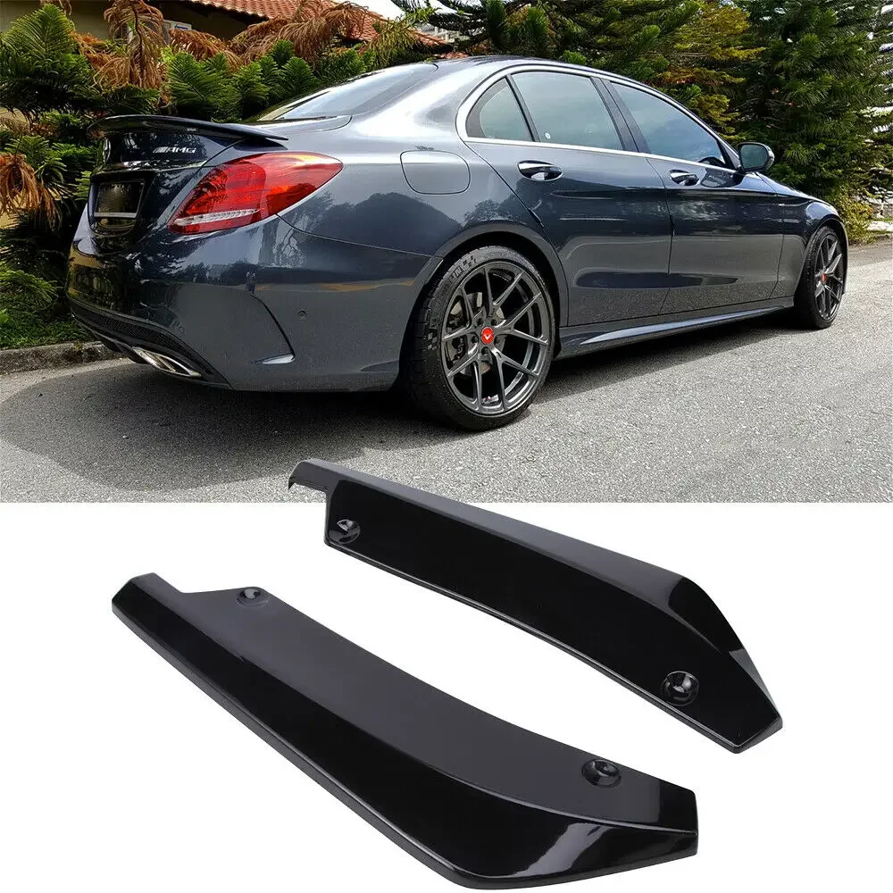 2PCS Rear Bumper Splitter Diffuser Canard Spoiler Lip Cover Sticker For Mercedes Benz W205 W204 W203 Universal Car Accessories