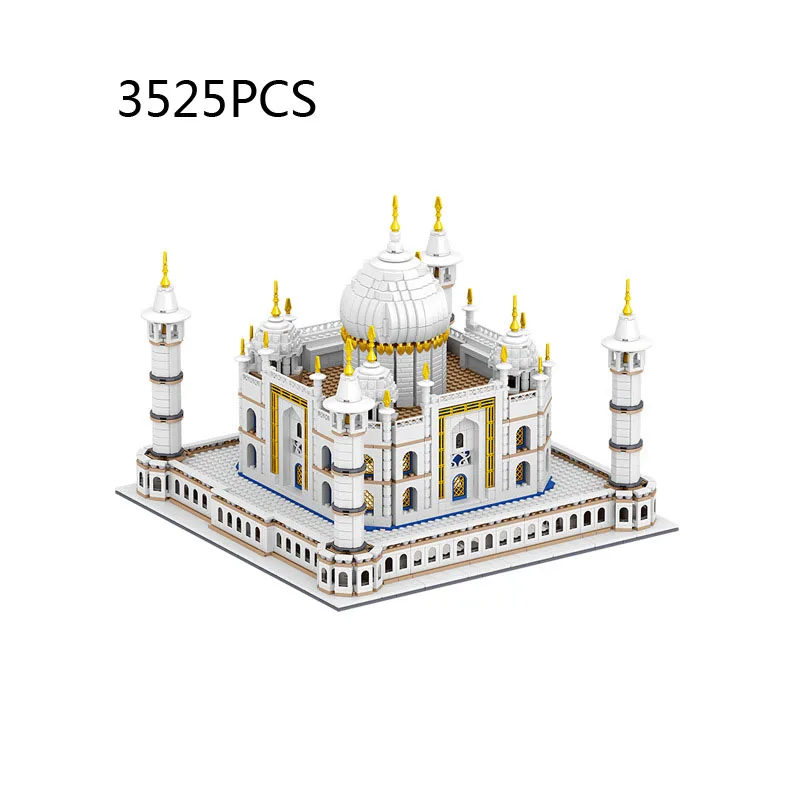 Mini bloco de arquitetura mundialmente famosa taj mahal índia micro tijolos de construção modelo brinquedos educativos nanobricks coleção para presentes