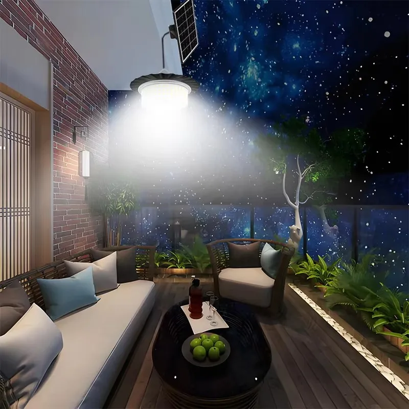 Solar Chandelier Intelligent Light Control Human Body Induction 360 Degree Full Angle Lighting Remote Control Outdoor Lighting