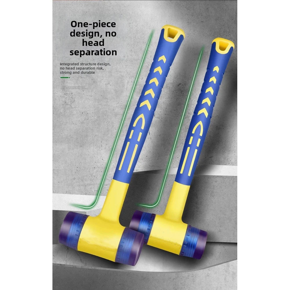 Solid Head Hammer Rubber Mallet For Tile Installation Replaceable Rubber Head Shockproof Rubber Construction For Doors