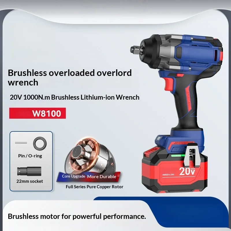 

1000n Brushless High Torque Impact Wrench Auto Repair High Power Electric Wrench Gisam Klucz Udarowy Impact Klucz Udarowy Gisam