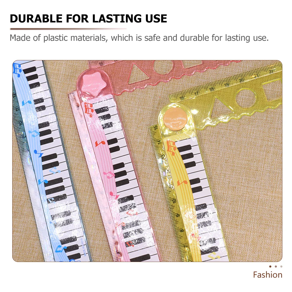 20 Pcs Piano Ruler Quilting Rulers Adorable Kids Daily Use Student School Children Convenient Straight Plastic Supply