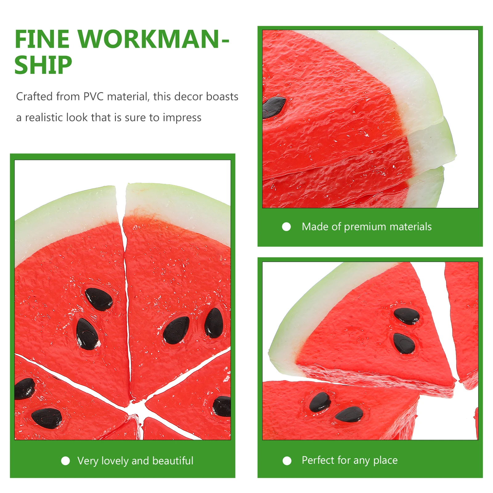 

6 Pcs Realistic Watermelon Slices Fruit Decorations Photography Props Party Decoration Lifelike Fake Fruits Melon Ornament