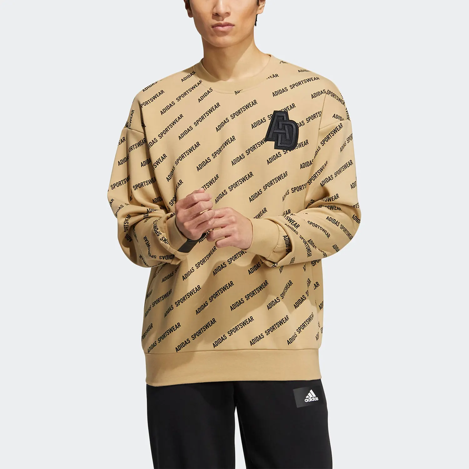 

Мужская спортивная толстовка Adidas Genuine Seasonal с полным принтом логотипа и круглым вырезом IB2742