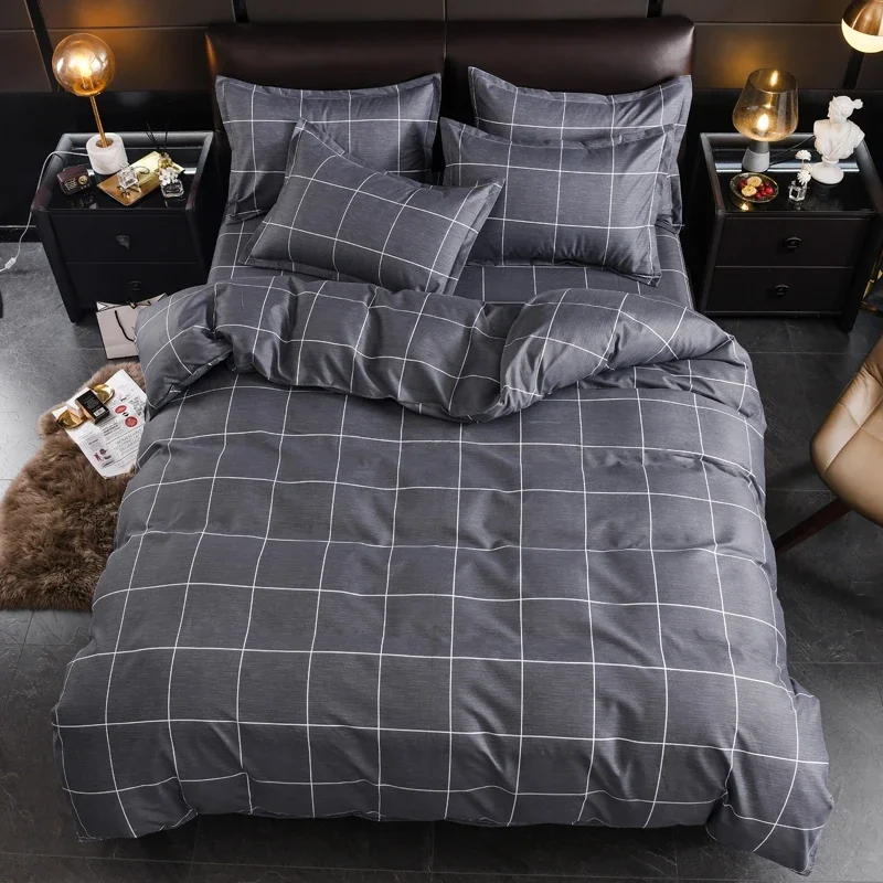 Nordic Style Simple Plaid Duvet Cover King Size,220x240/150x200 Quilt Cover,Microfiber Soft Duvet Cover 200x230【No Pillowcases】