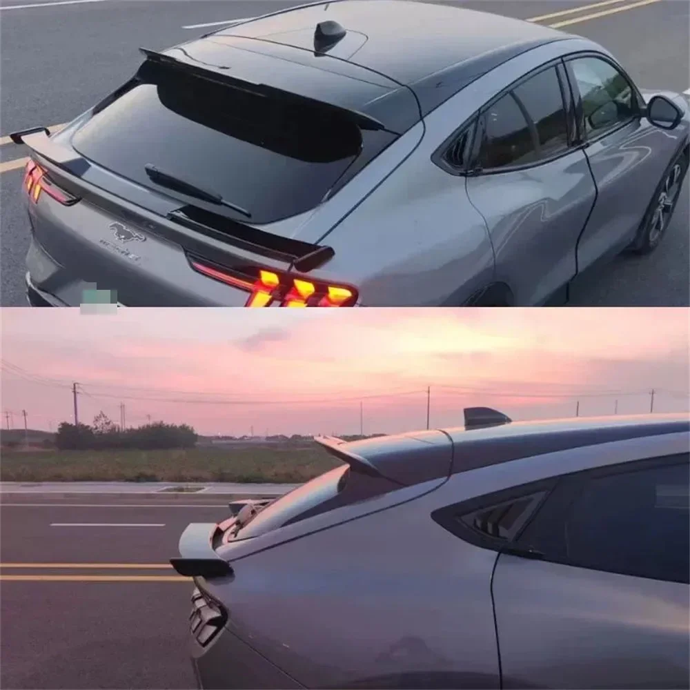 Rear Trunk Tail Wing Spoiler for Ford Mustang Mach-E 21-Up, Car Roof Wing Air Splitter Body Kit Exterior Decoration Accessories