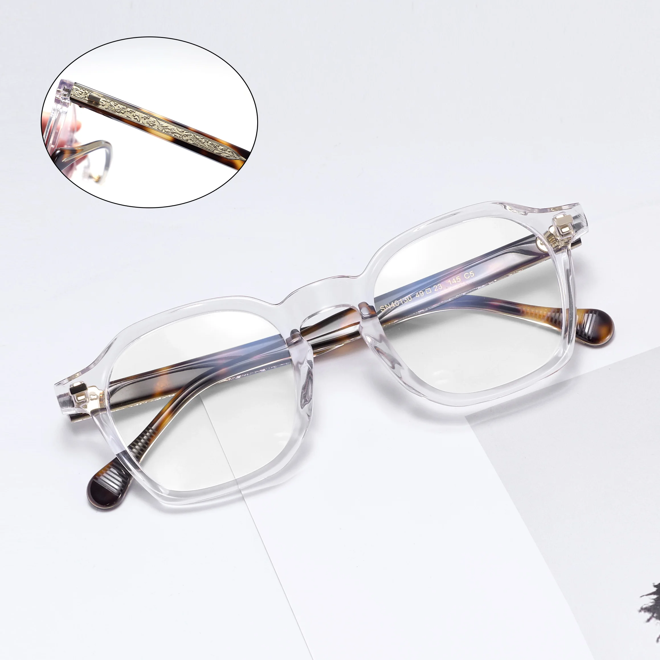 

Reading Glasses for Men Square Acetate Frame Thick Retro Women's Optical Eyewear Anti Eye Strain for Book Lovers