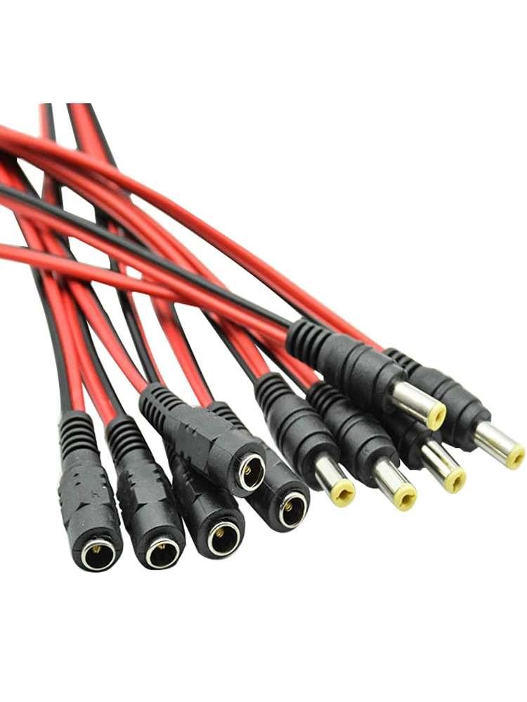 1 5 10 Stück männlich weiblich DC-Stromanschluss 5 V 12 V 5,5 x 2,1 mm Drahtkabel-Stecker-Adapter für TV-Kamera 5050 2835 LED-Streifen-Bandlicht