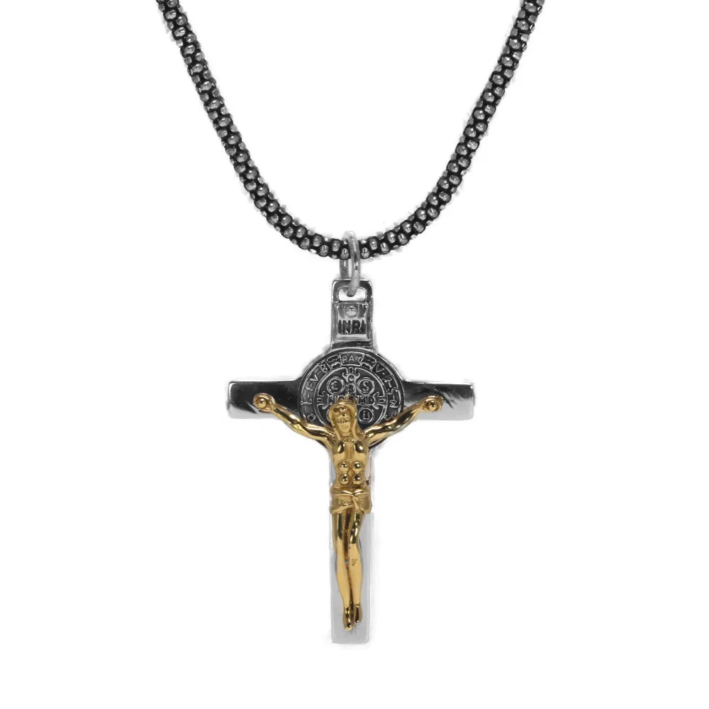 Eusense Necklace Crucifix Jesus on the Cross Pendant 925 Silver