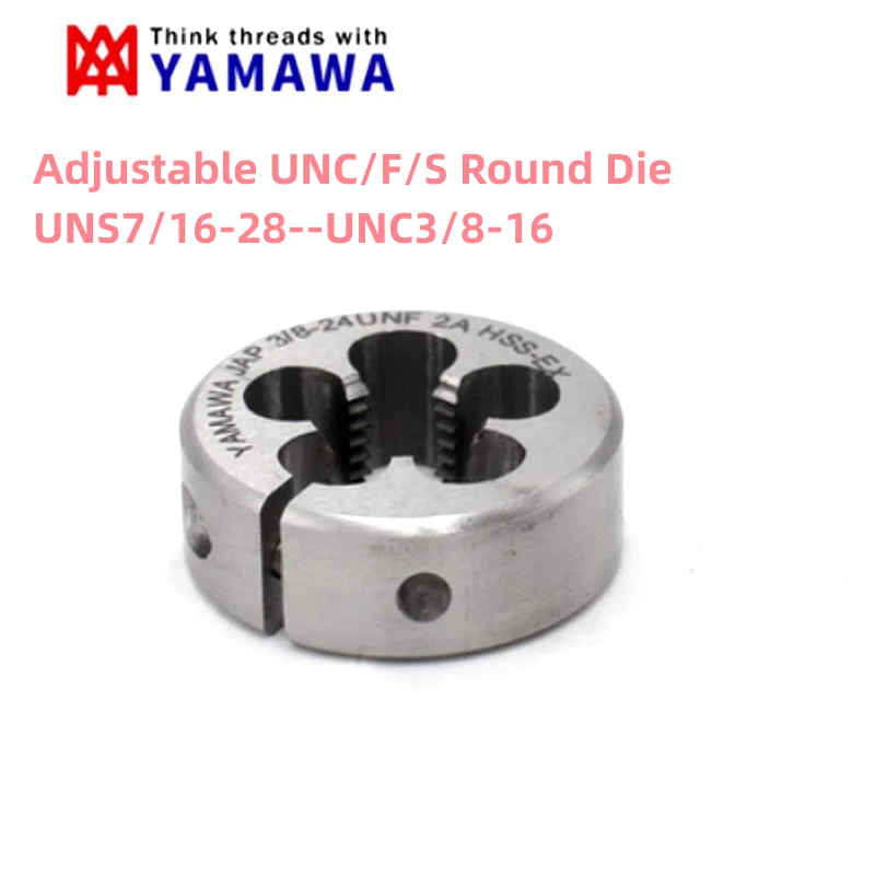 

1PCS YAMAWA American HSSE Adjustable Round Die UNC/F/S1/2 1/4 5/16 3/8 7/16 1/2 9/16 5/8 3/4 AR-D Thread Threading Dies