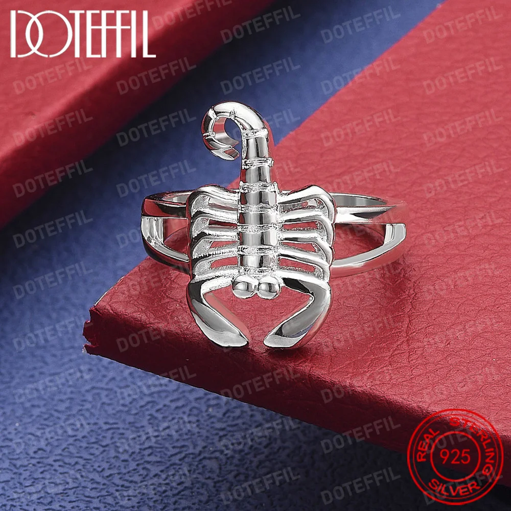 925 Sterling Silver Scorpion Ring Fashion Wedding Engagement Party Gift Charm Jewelry