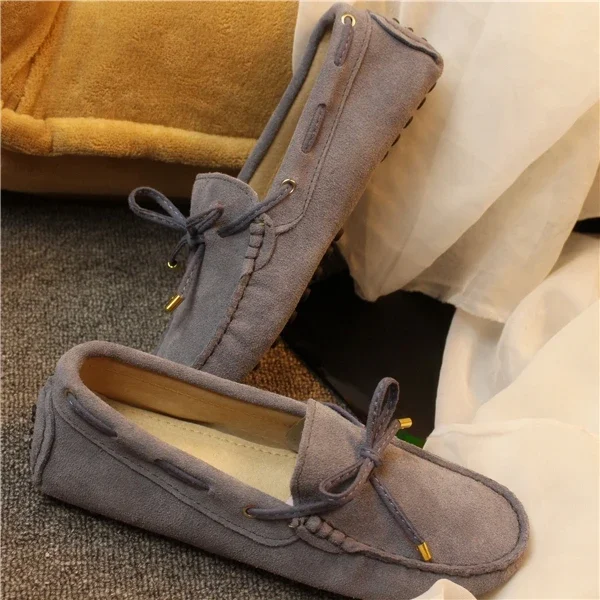 Zapatos de mujer 2025, zapatos planos de cuero genuino para mujer, mocasines informales, zapatos planos sin cordones para mujer, mocasines, zapatos de conducción para mujer