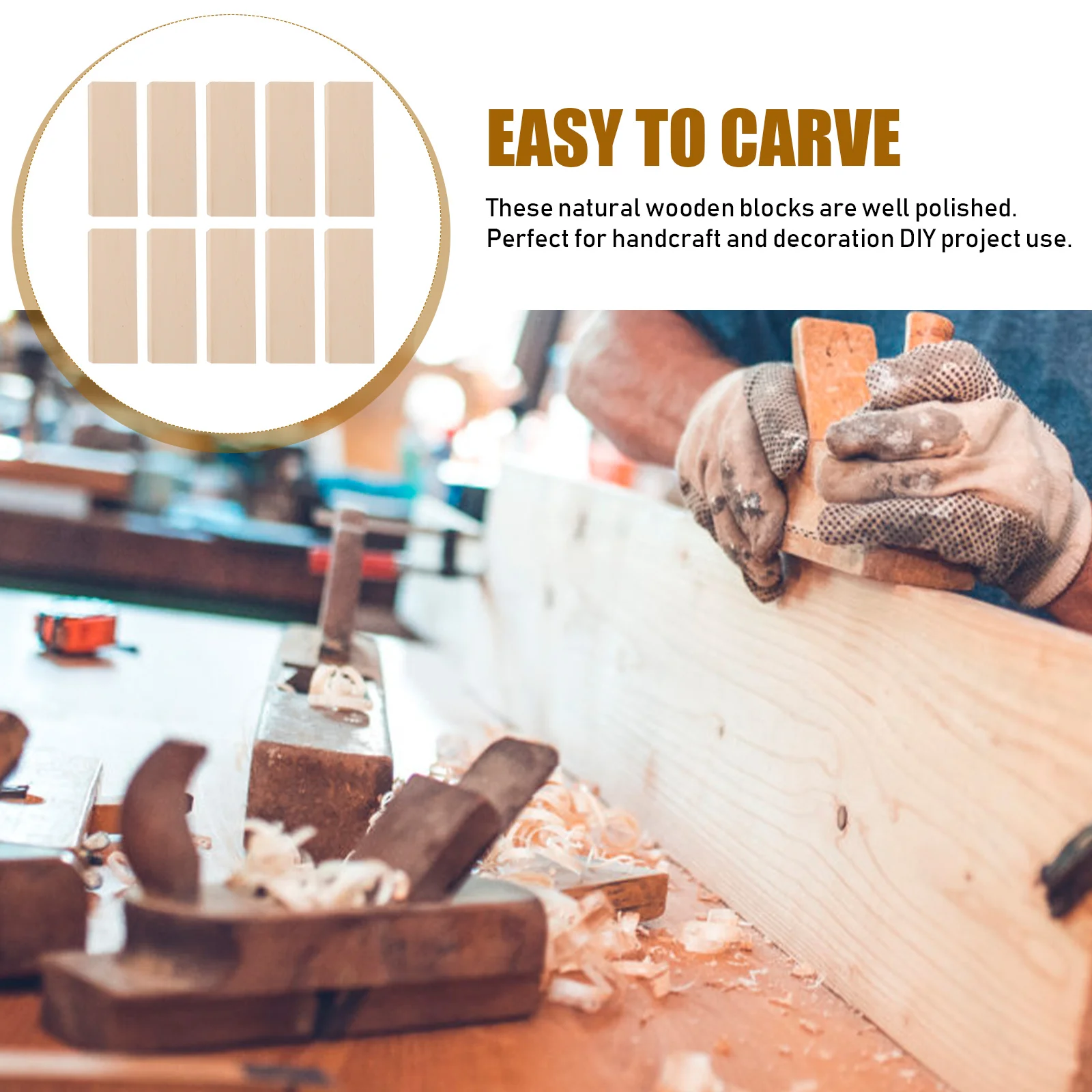 

10 шт. прочные натуральные деревянные блоки, полированный незавершенный деревянный материал «сделай сам» для художественных проектов, деревянные доски «сделай сам» для использования в классе