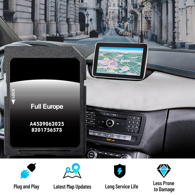 

2025 для Smart 453 с навигацией Cool & Media: Обновление карт GPS для SD-карты A4539062025, полная карта Европы
