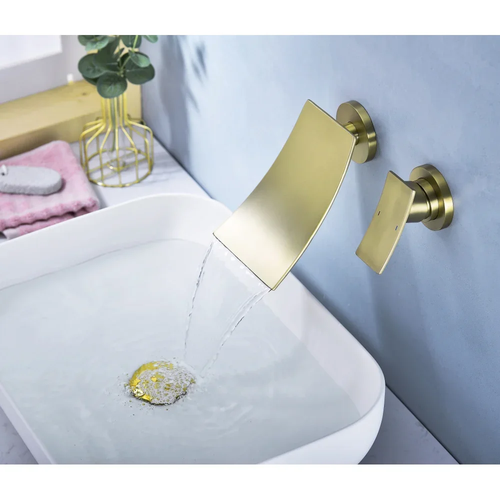 Wall Mount Widespread Bathroom Faucet