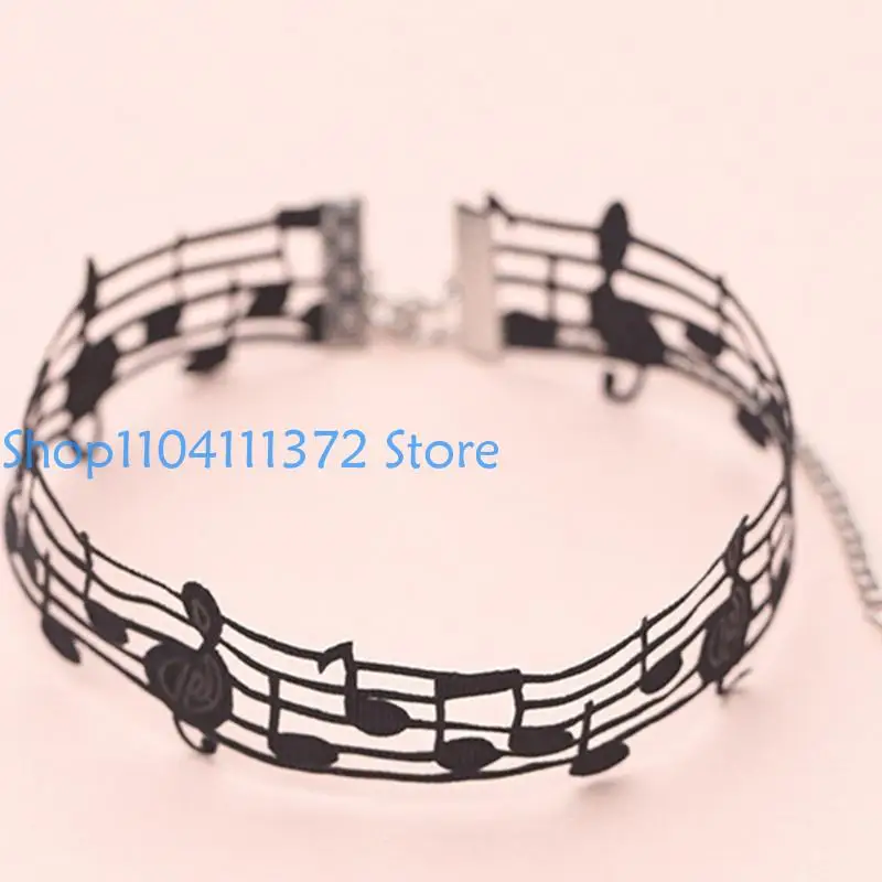 Collier en alliage ruban p9fe avec collier mode à note distinctive