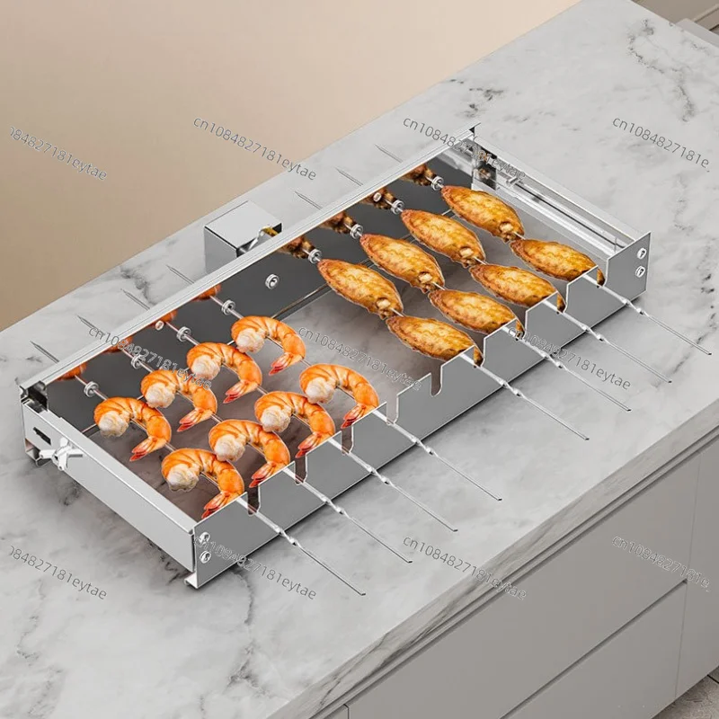 Automatic BBQ Rotating Rack Adjustable Width Rolling Skewer Machine Barbecue Accessories Outdoor Party Supplies