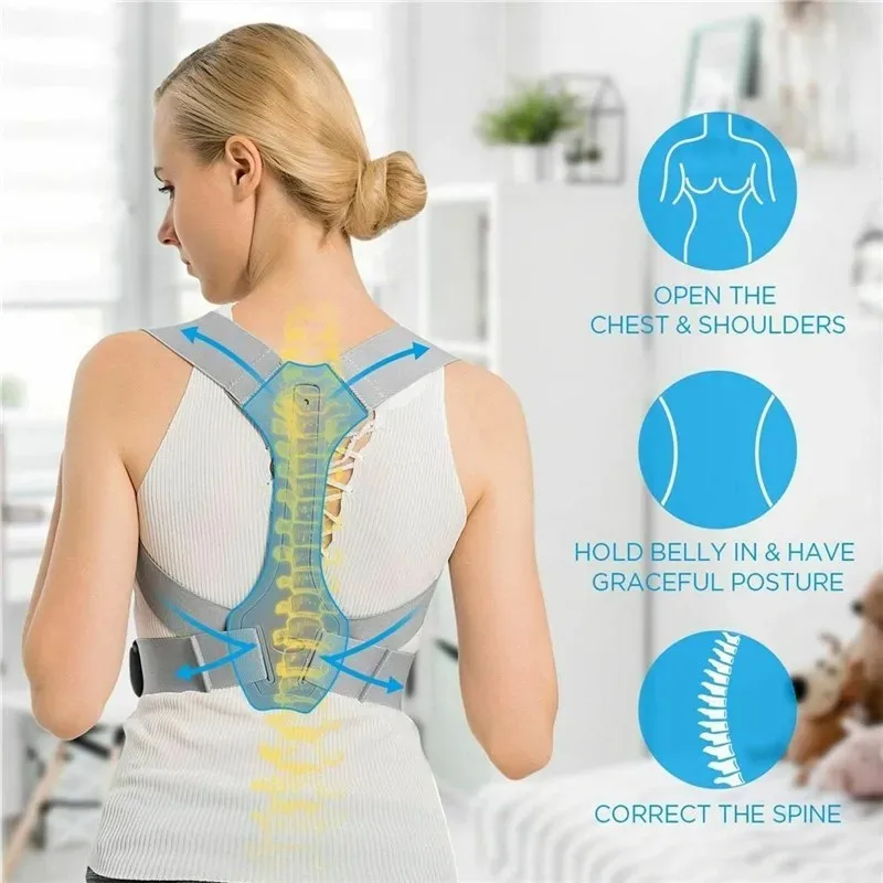 Back Support Posture Corrector: Shoulder Straightener Belt Adjustable Lumbar Spine Correction Belt