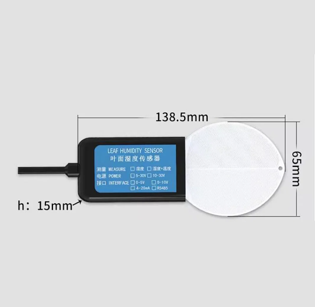 Leaf Temperature And Humidity Sensor, High-Precision Agricultural Greenhouse Plant Leaf Moisture Content Detection Monitor, Tran