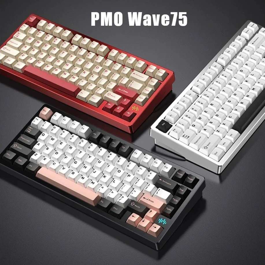 

PMO Wave75 Mechanical Keyboard Wireless Tri-Mode Hot Swap RGB Gasket Customized Aluminum Quick Release Office Gaming Keyboard