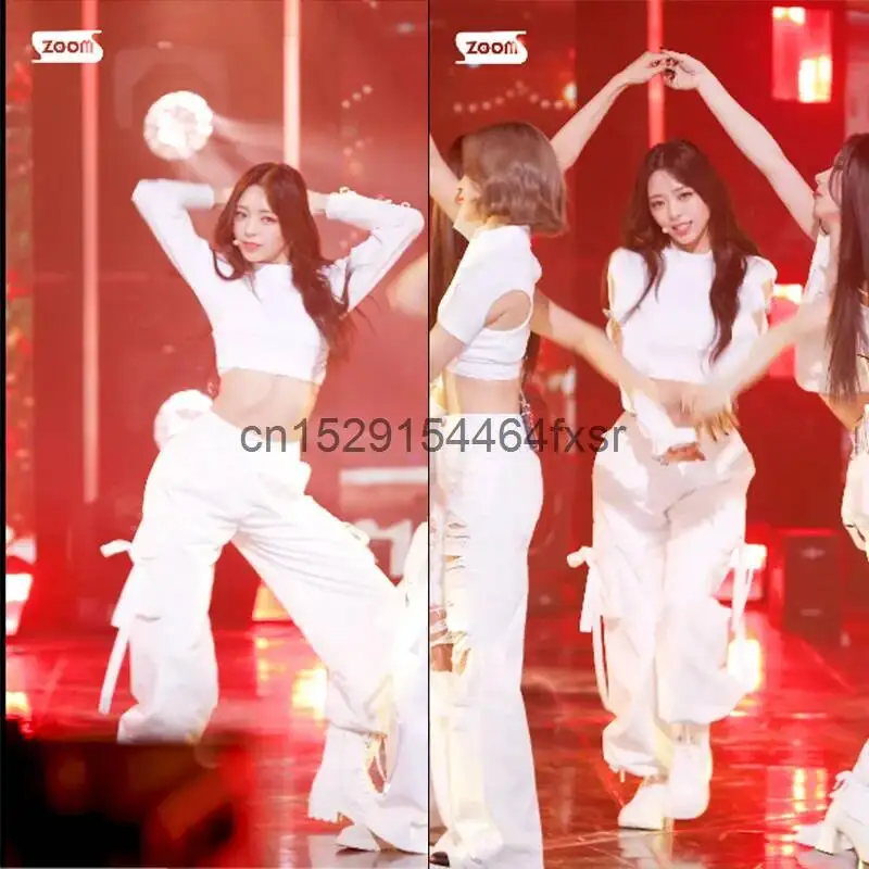 

Girl Group's Same Performance Korean Outfit, Shen Youna's New Song Costume, White Jazz Dance Costume, Street Dance Set
