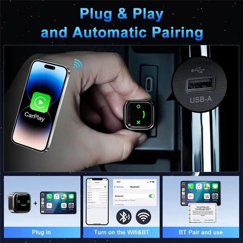 Wireless For Carplay Adapter 2 In 1 Wired To Wireless Dongle For Android Auto Smart Ai Box Plug And Play