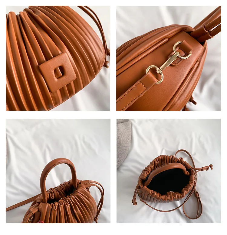 Fashion Brand Design Crossbody Bag for Women 2024 Luxury Vintage Shoulder Handbag Female Tote Bag Casual PU Leather Bucket Bag