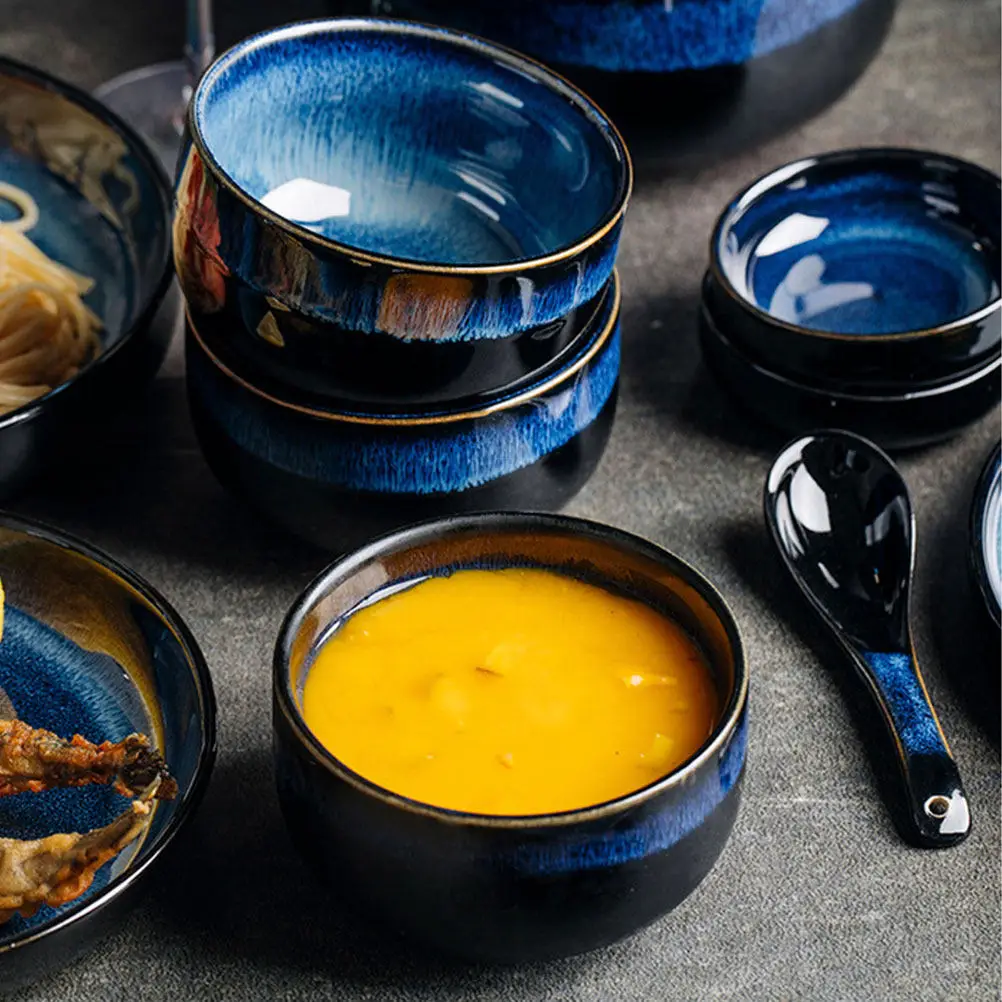 1Set Premium Ceramic Dinnerware Set Stylish Unique Affordable for Family Friends Gifts Rice Salad Dessert Serving Tableware Kit