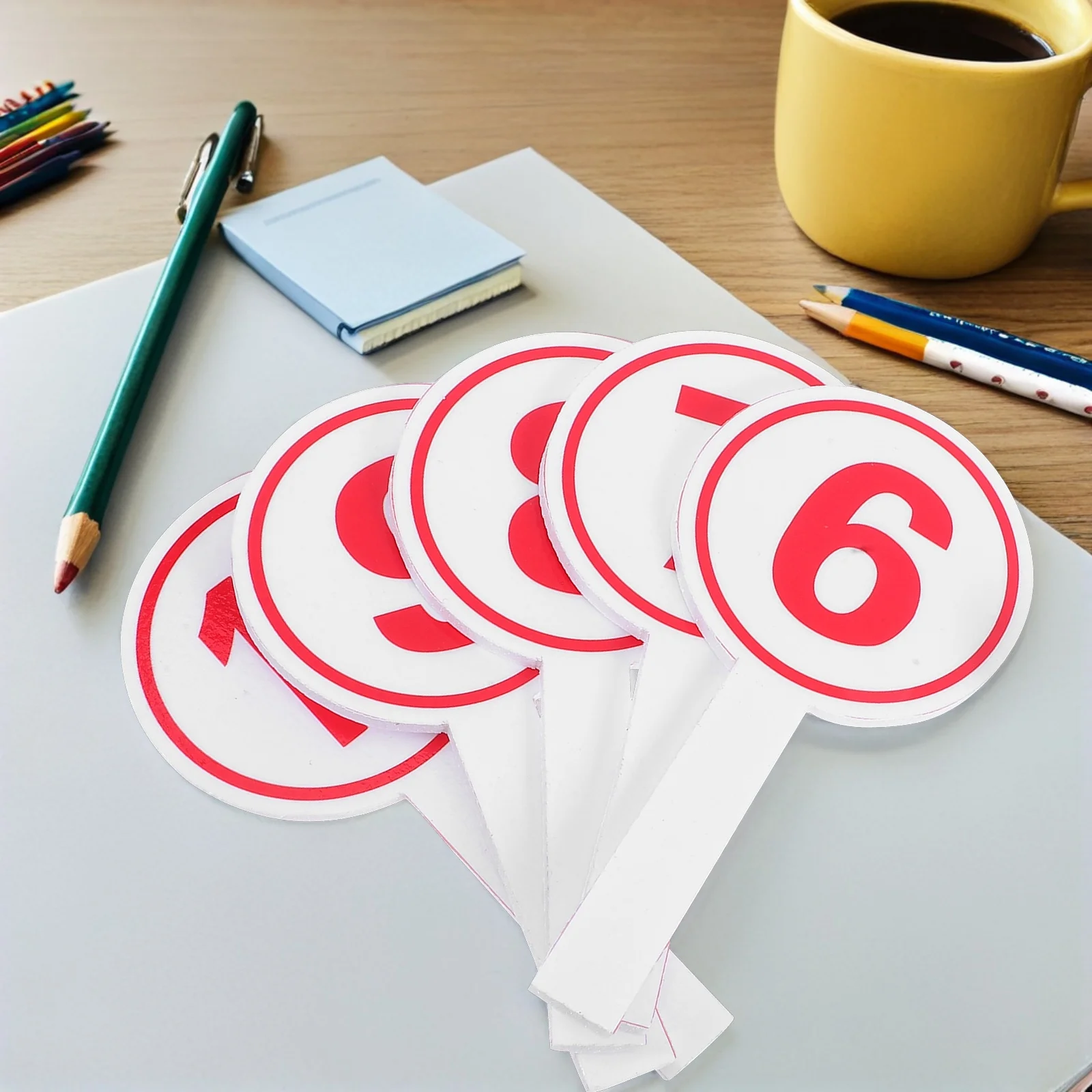 10 قطعة علامات تسجيل أرقام التشجيع: مجاذيف محمولة خفيفة الوزن 1-10 للتصويت على الأحداث الفصول الدراسية الرياضية لوحة النتائج القابلة لإعادة الاستخدام